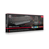 Rapax Stealth Compact Red Led Illumination Gaming Keyboard, Uk Layout, Black