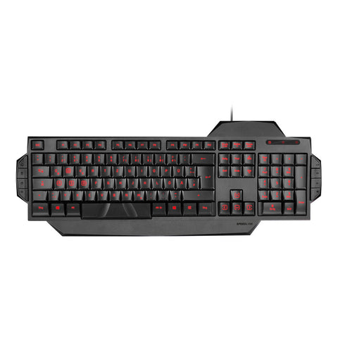 Rapax Stealth Compact Red Led Illumination Gaming Keyboard, Uk Layout, Black