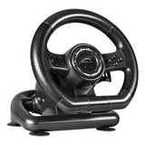 Black Bolt Racing Wheel For Pc With Vibration Effects And Pedals, Black