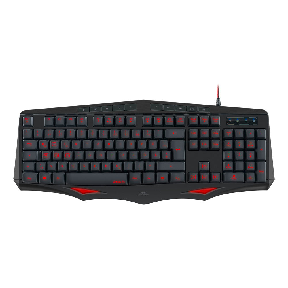 Lamia Ergonomic Illuminated Gaming Keyboard, Uk Layout, Black