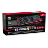 Ultor Illuminated Frameless Mechanical Gaming Keyboard, Uk Layout, Red-black