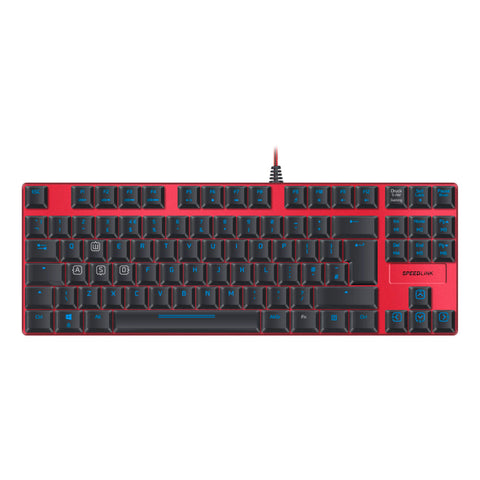 Ultor Illuminated Frameless Mechanical Gaming Keyboard, Uk Layout, Red-black