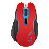 Contus Ergonomic 3200dpi Optical Illuminated Gaming Mouse, Black-red