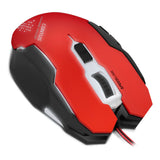 Contus Ergonomic 3200dpi Optical Illuminated Gaming Mouse, Black-red