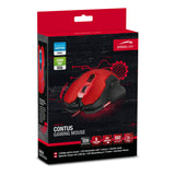 Contus Ergonomic 3200dpi Optical Illuminated Gaming Mouse, Black-red