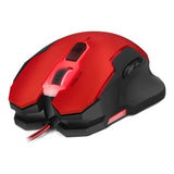 Contus Ergonomic 3200dpi Optical Illuminated Gaming Mouse, Black-red