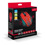 Decus Respec 5000dpi Optical Pc Gaming Mouse With 7-colour Lighting Effects And Weight Customisation, Usb, Black-red