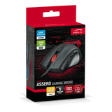 Assero 3200dpi Optical Pc Gaming Mouse With Four-colour Led Lighting Effects, Black