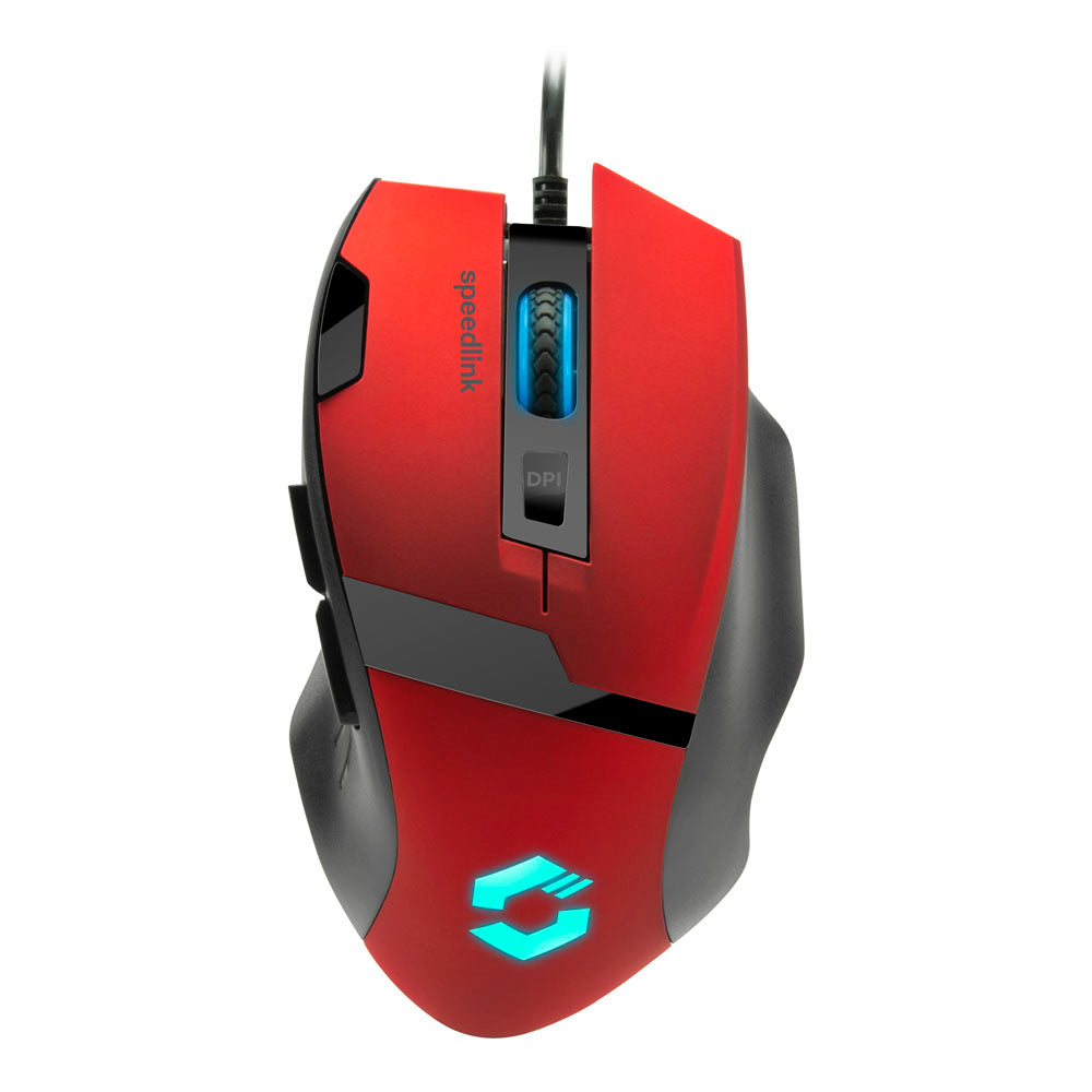 Vades Optical 4800dpi Illuminated Gaming Mouse, Red-black