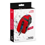 Vades Optical 4800dpi Illuminated Gaming Mouse, Red-black