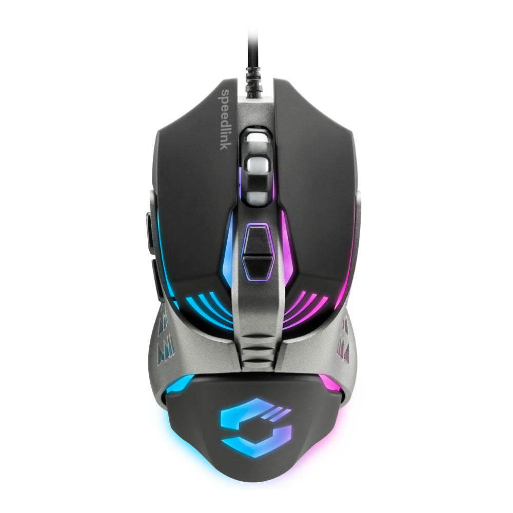 Tyalo Multi-colour Illuminated 3200dpi Optical Gaming Mouse, Wired Usb, Black-grey