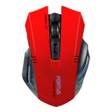 Fortus Wireless Optical 2400dpi Gaming Mouse, Red-black