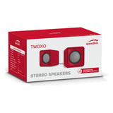 Twoxo Usb-powered Compact Cube Stereo Speakers, Red