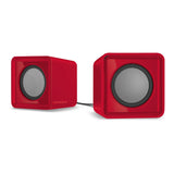 Twoxo Usb-powered Compact Cube Stereo Speakers, Red