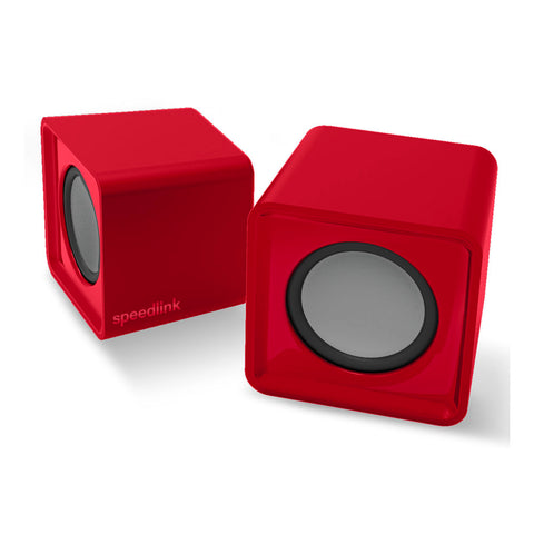 Twoxo Usb-powered Compact Cube Stereo Speakers, Red