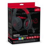 Martius Stereo Illuminated Gaming Headset With Fold-away Microphone, Black-red