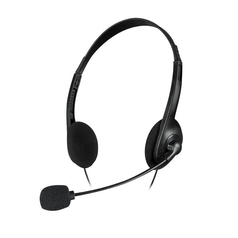 Accordo Ultra Lightweight Stereo Pc Headset With Microphone, 3.5mm Jack, Black