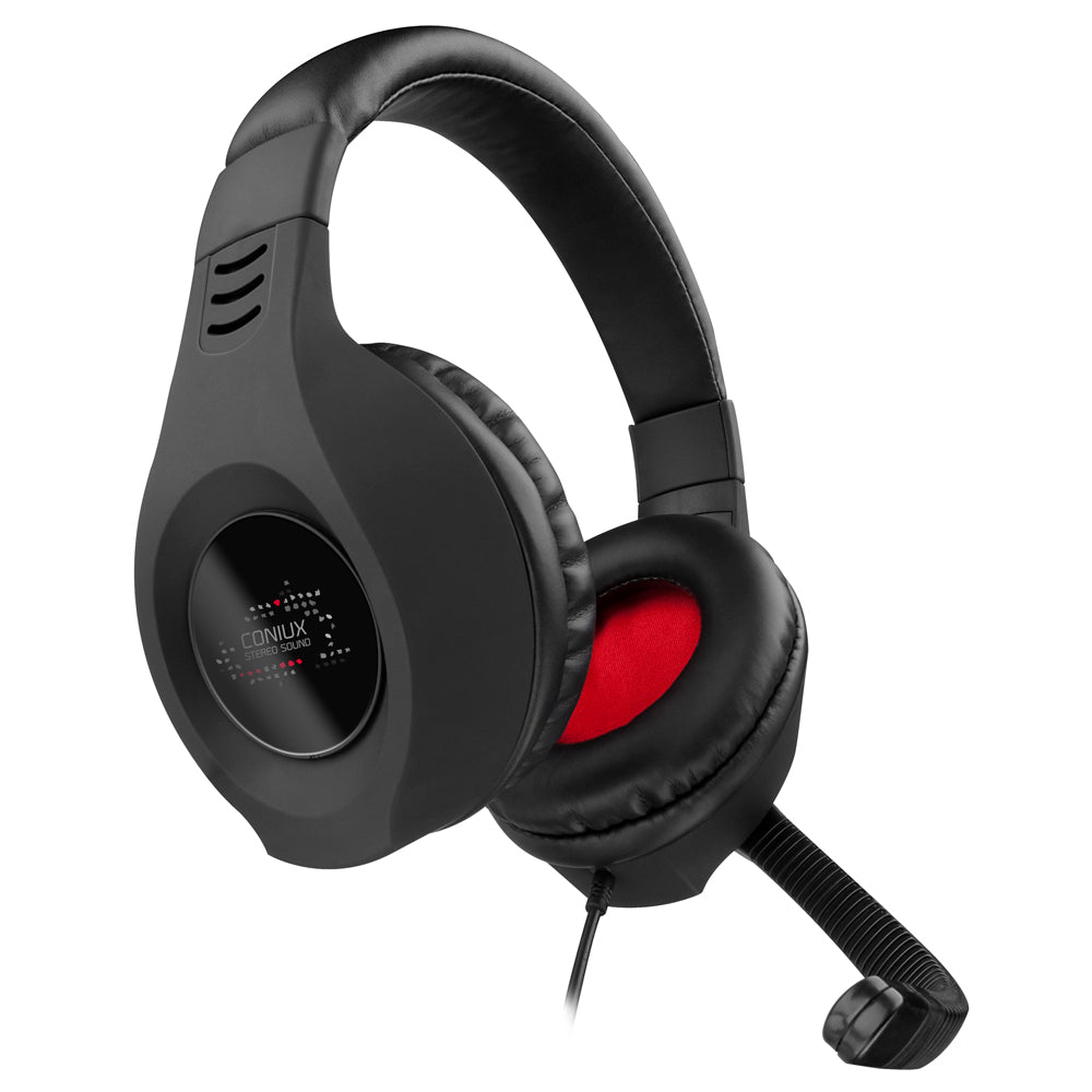 Coniux Stereo Gaming Headset With Fold-away Microphone, Black