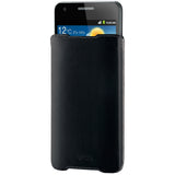 Superior Leather Soft Vest For Samsung Galaxy Sii And Others, Large, Black