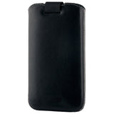 Superior Leather Soft Pouch For Samsung Galaxy Siii-s4 And Others, Extra Large, Black