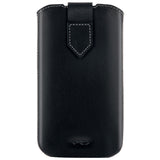 Superior Leather Soft Pouch For Samsung Galaxy Siii-s4 And Others, Extra Large, Black