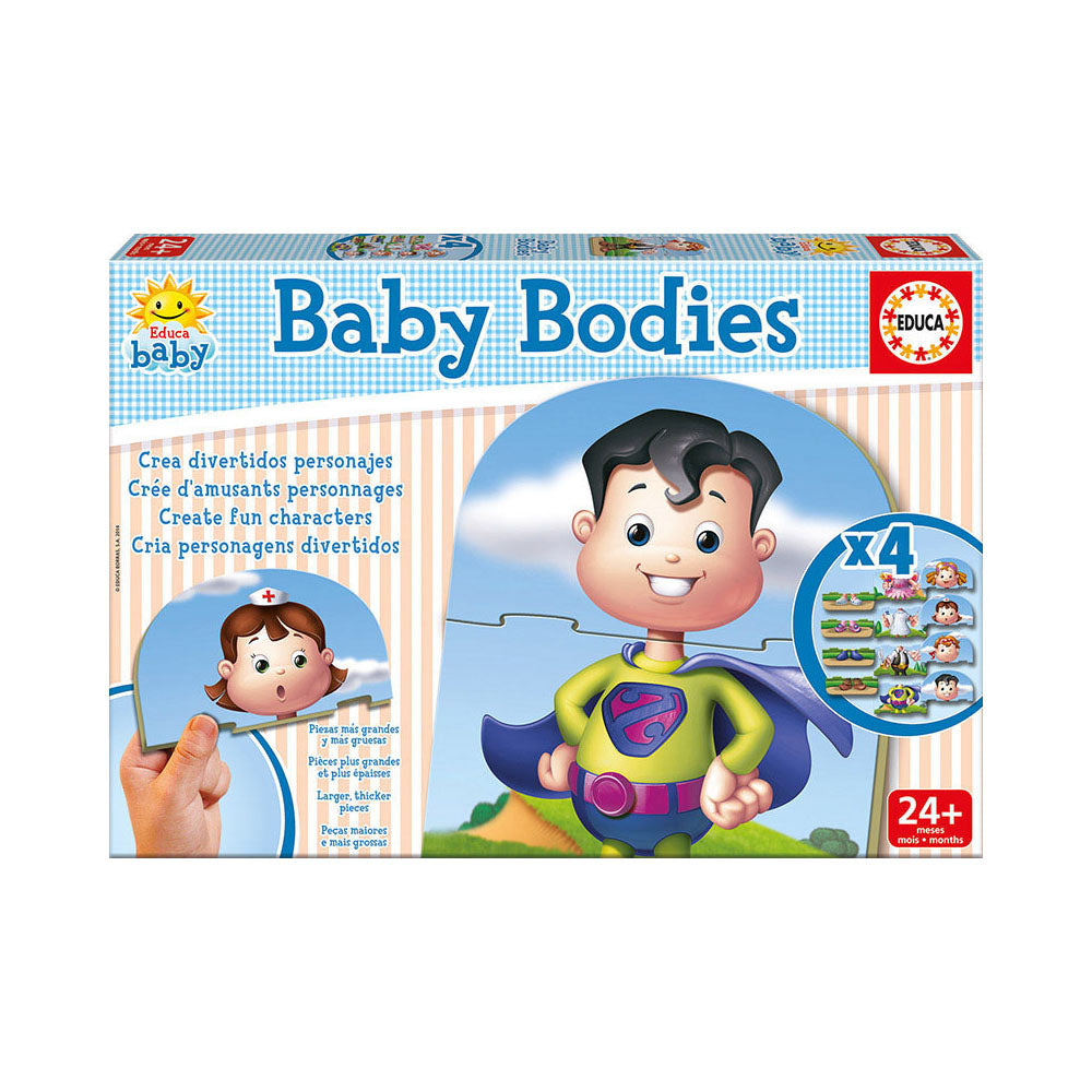 Baby Bodies Early Learning Jigsaw Puzzles, 4 Sets Of 3 Pieces