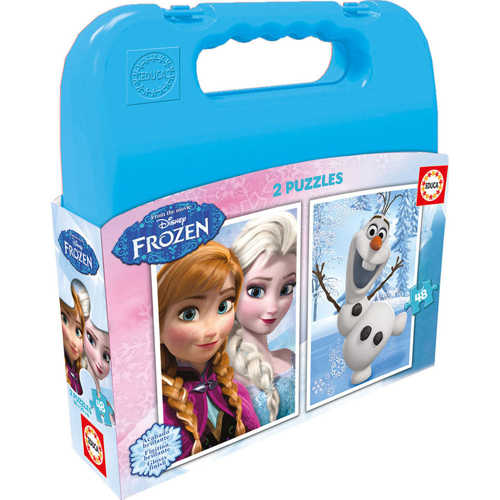 Frozen Characters Two 48pcs Jigsaw Puzzles With Carry Case