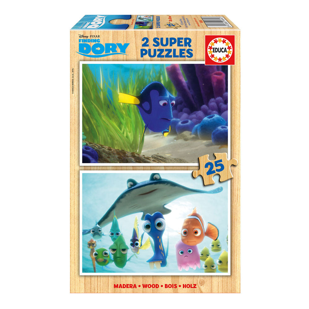 Finding Dory 2 Super Dory & Where's Dory 25pcs Wooden Jigsaw Puzzles