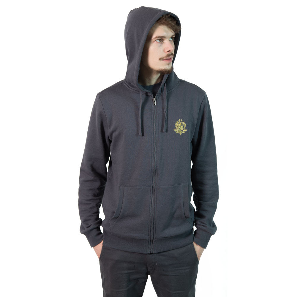 Rathalos Full Length Zipper Hoodie, Male, Medium, Charcoal-dark Grey