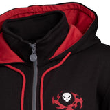 Reaper Hero Full Length Zipper Hoodie, Male, Large, Black-red