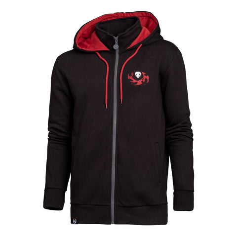 Reaper Hero Full Length Zipper Hoodie, Male, Small, Black-red