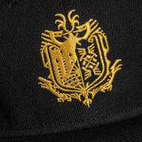 Embroidered Logo Snapback Baseball Cap, Unisex, Black