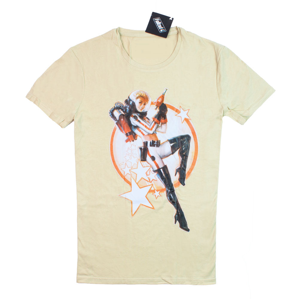 4 Nuka Cola Pin Up T-shirt, Unisex, Extra Large, Heather Beige