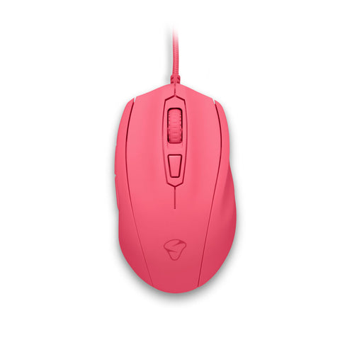 Castor Optical 5000dpi Gaming Mouse With Built-in Memory, Wired Usb, Frosting, Pink