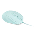 Castor Optical 5000dpi Gaming Mouse With Built-in Memory, Wired Usb, Ice Cream, Turquoise