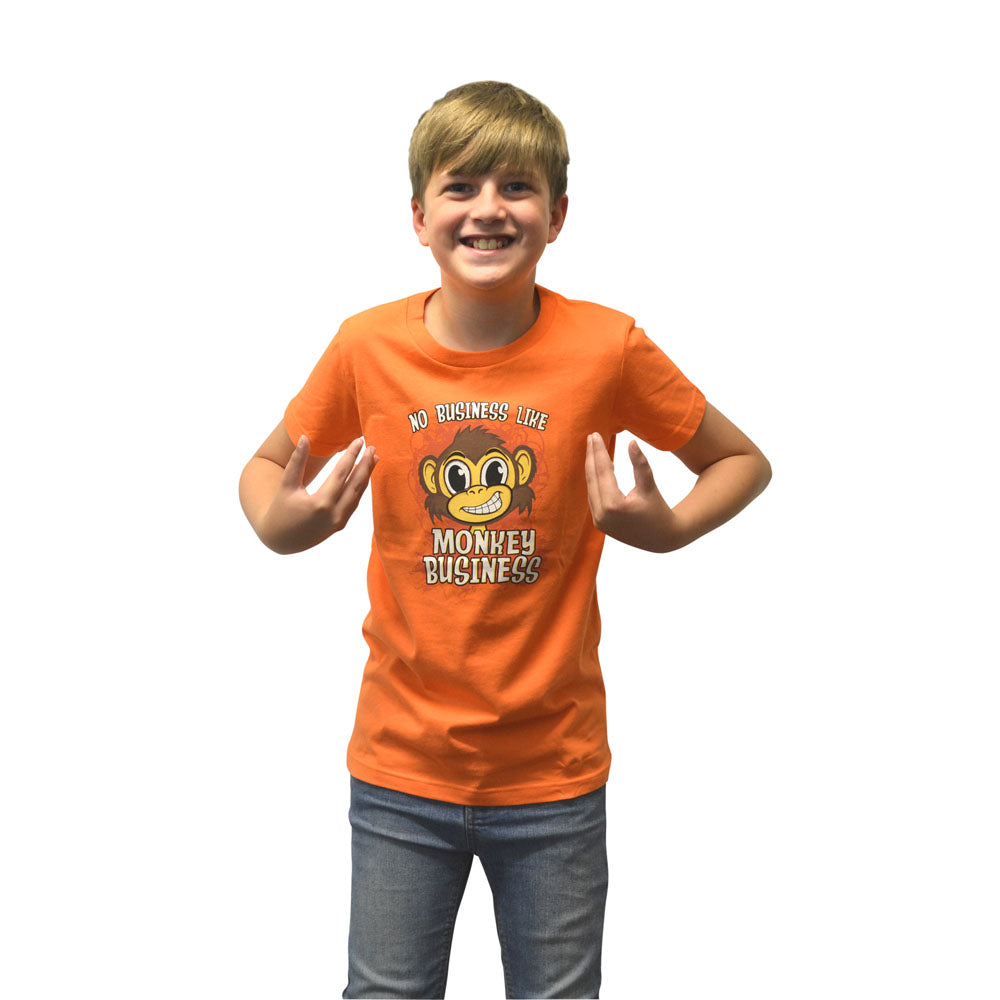 Digital Dudz Moving Eyes Monkey Business Digital T-shirt, Kid's Unisex, Medium, Years 8 To 9, Orange