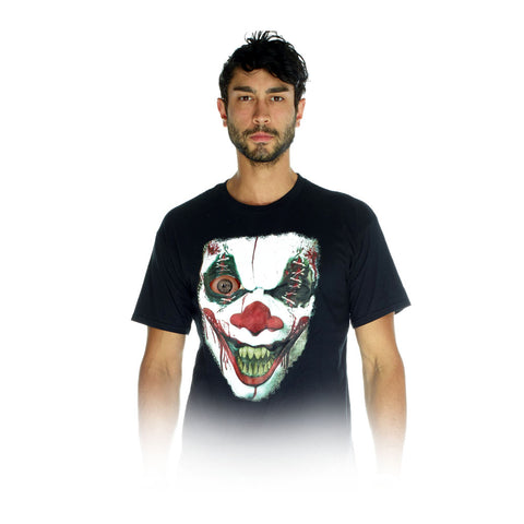 Digital Dudz Unisex Moving Eye Demon Clown Digital T-shirt, Small, Black