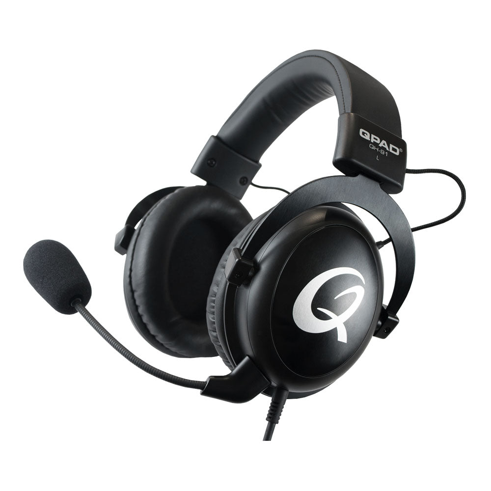 Qh-91 High End Stereo Gaming Headset, Closed Ear, Noise Cancelling Detachable Microphone, Black