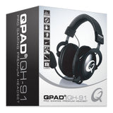 Qh-91 High End Stereo Gaming Headset, Closed Ear, Noise Cancelling Detachable Microphone, Black