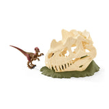 Dinosaurs Large Skull Trap With Velociraptor Dinosaur Figure