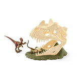 Dinosaurs Large Skull Trap With Velociraptor Dinosaur Figure