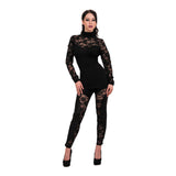 Female High Neck Plain Lace Corset Top With Long Sleeves, Female, Small, Black